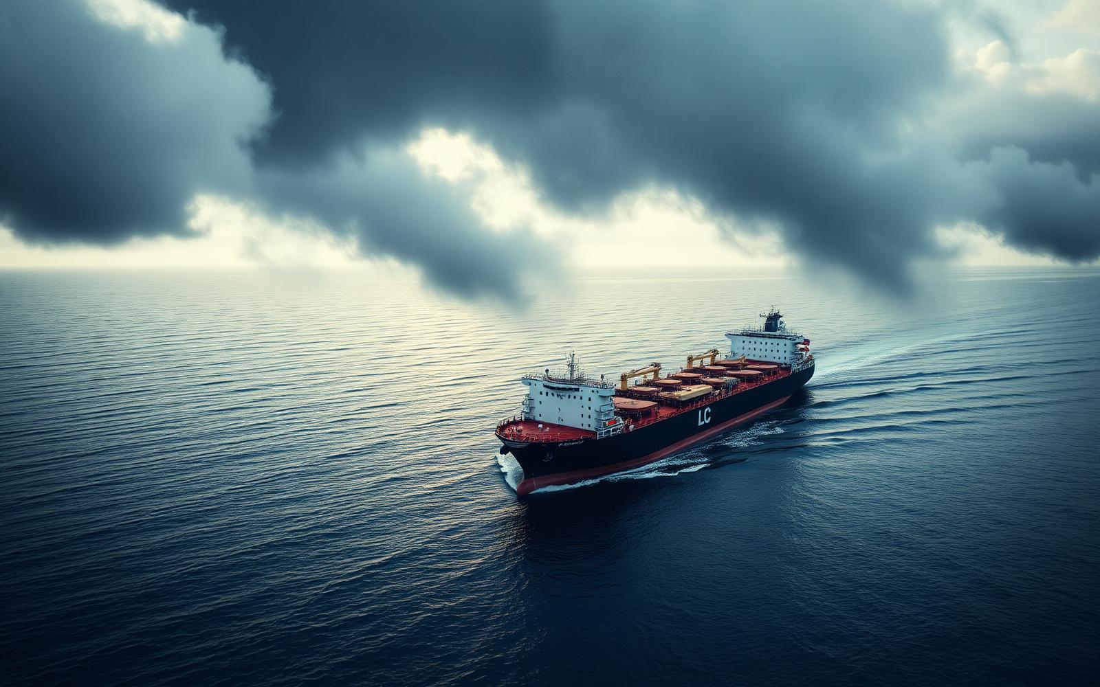Oil tanker at sea